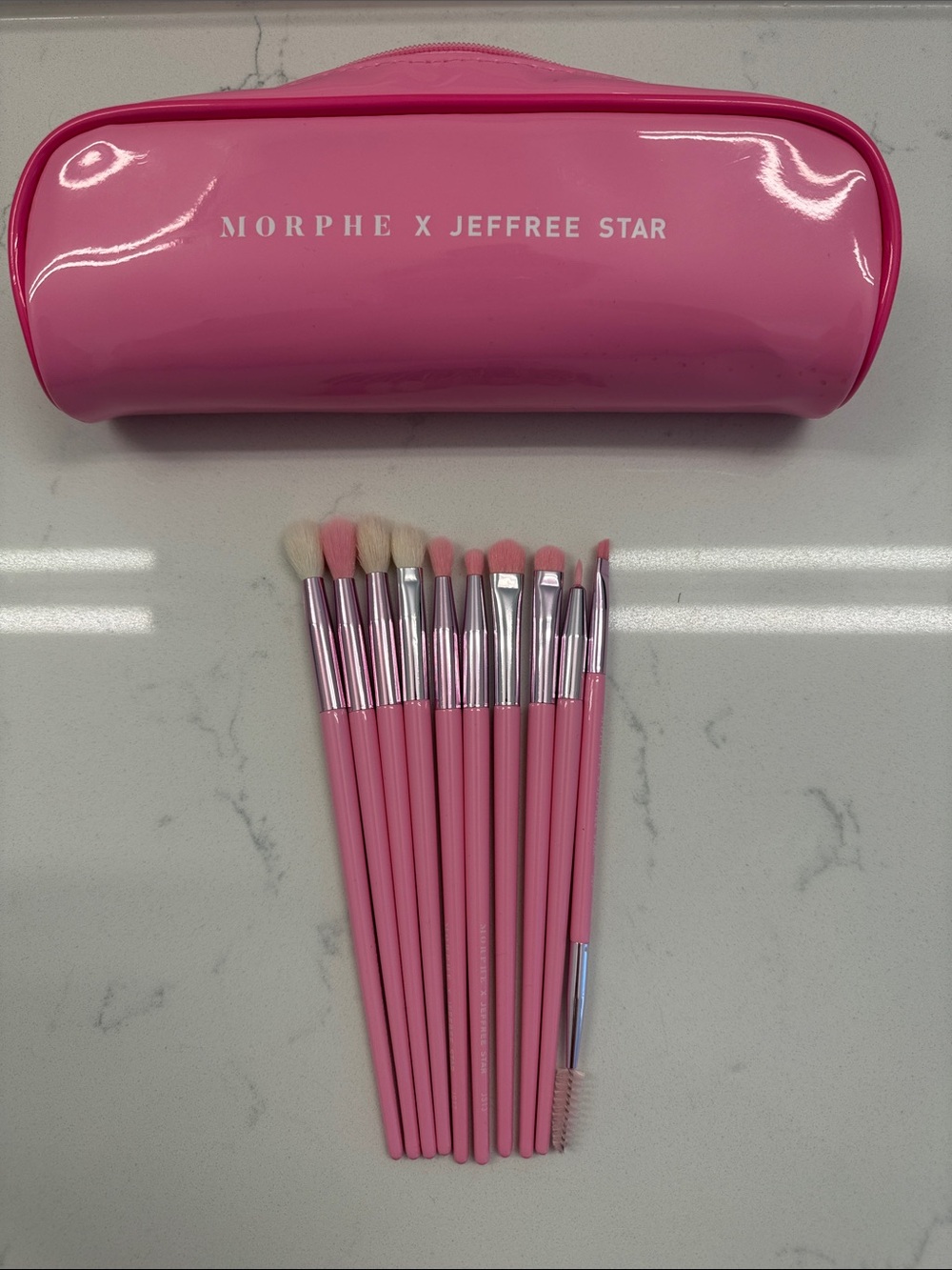 Morphe x Jeffree Star makeup brush set with pouch